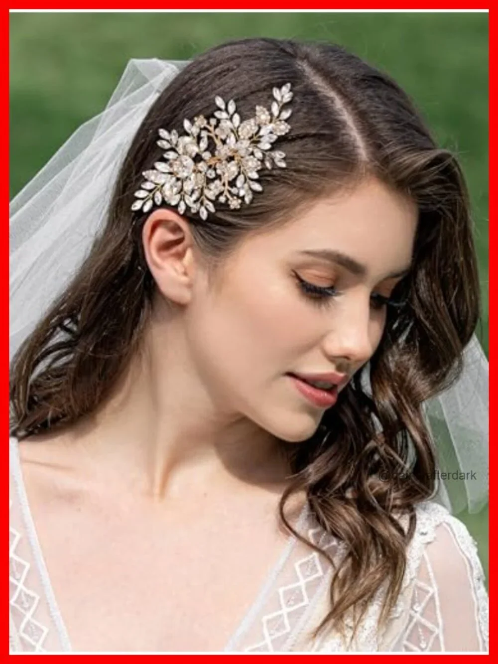 Rhinestone Pearl Wedding Hair Comb Side Hair Piece Bridal Clip